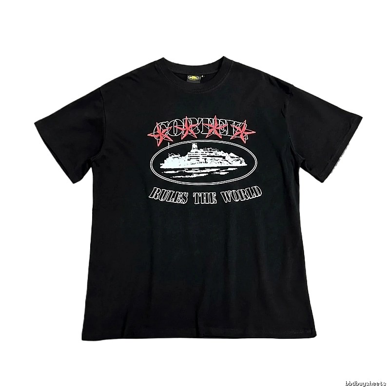 Corteiz Printed Trendy Black T-shirt