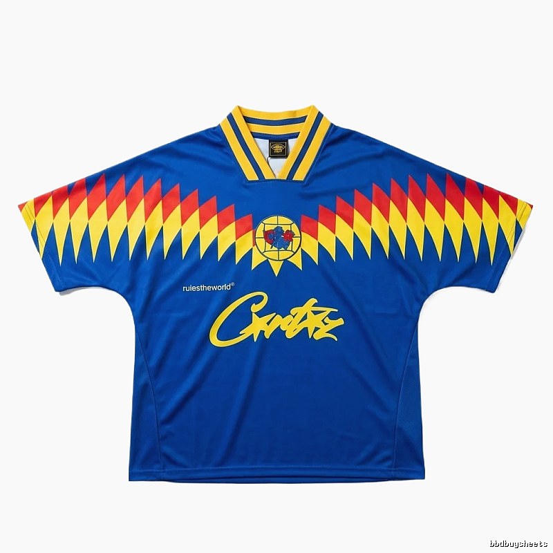 Corteiz Red-Blue-Yellow Color-Blocking Retro-Style Top