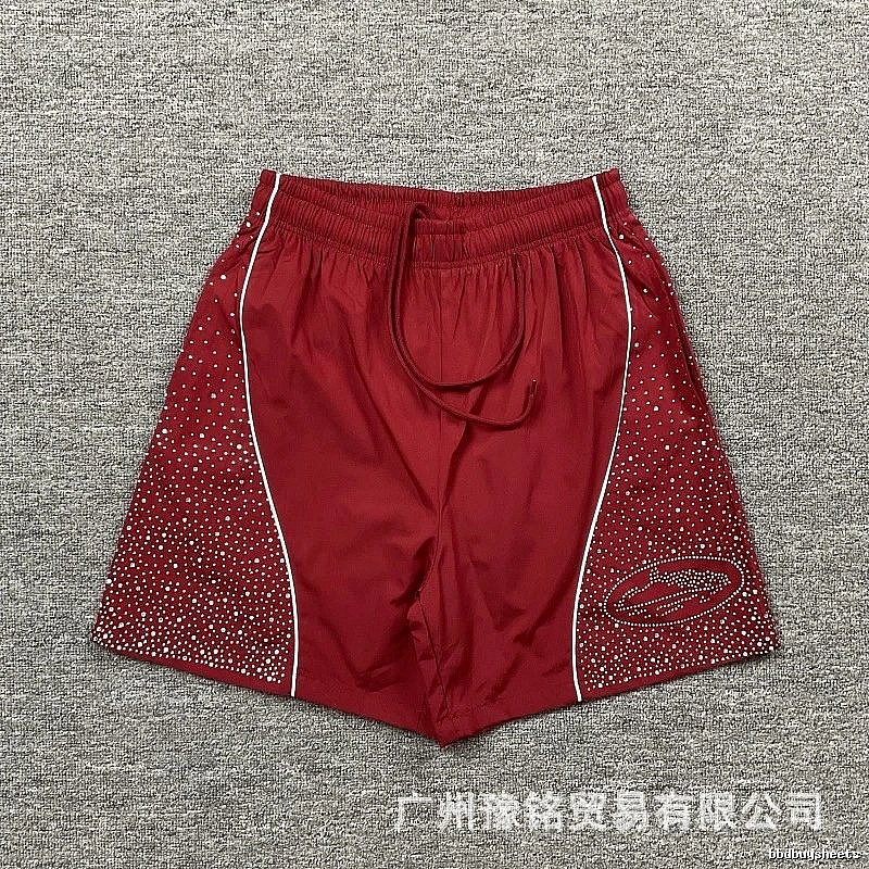 Corteiz Starry Street Style Burgundy Shorts