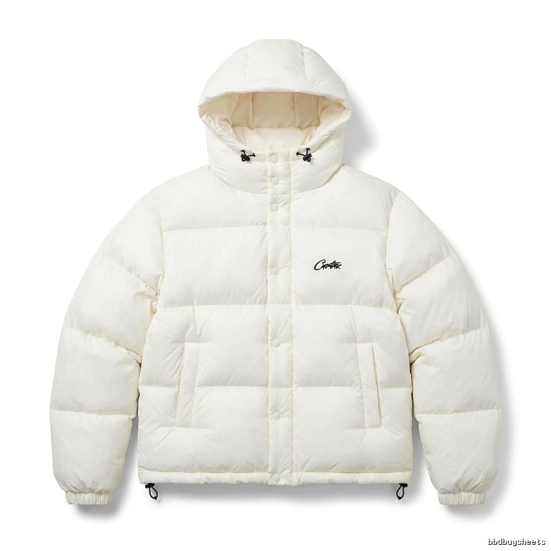 Corteiz trendy brand simple style white cotton-padded coat