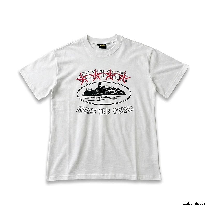 Corteiz trendy style white T-shirt