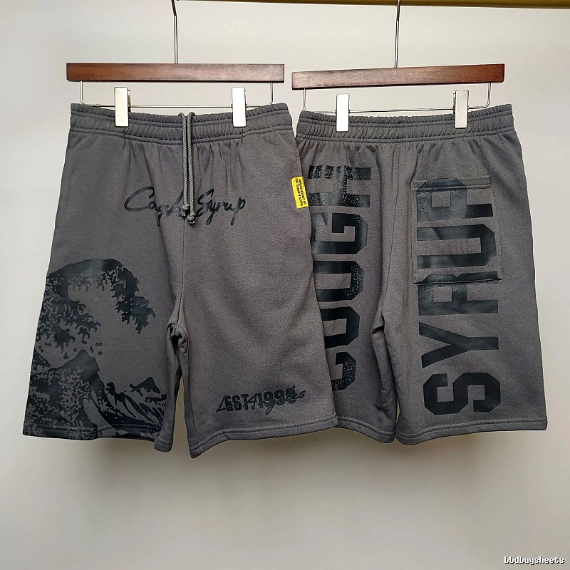 COUGH SYRUP Printed Street Style Grey Shorts