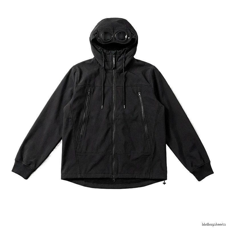 C.P. hooded simple style black coat