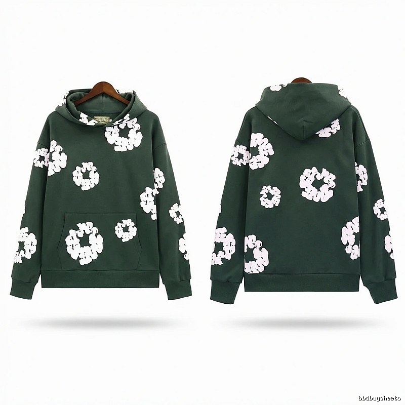 DENIM TEARS Floral Print Dark Green Sweatshirt