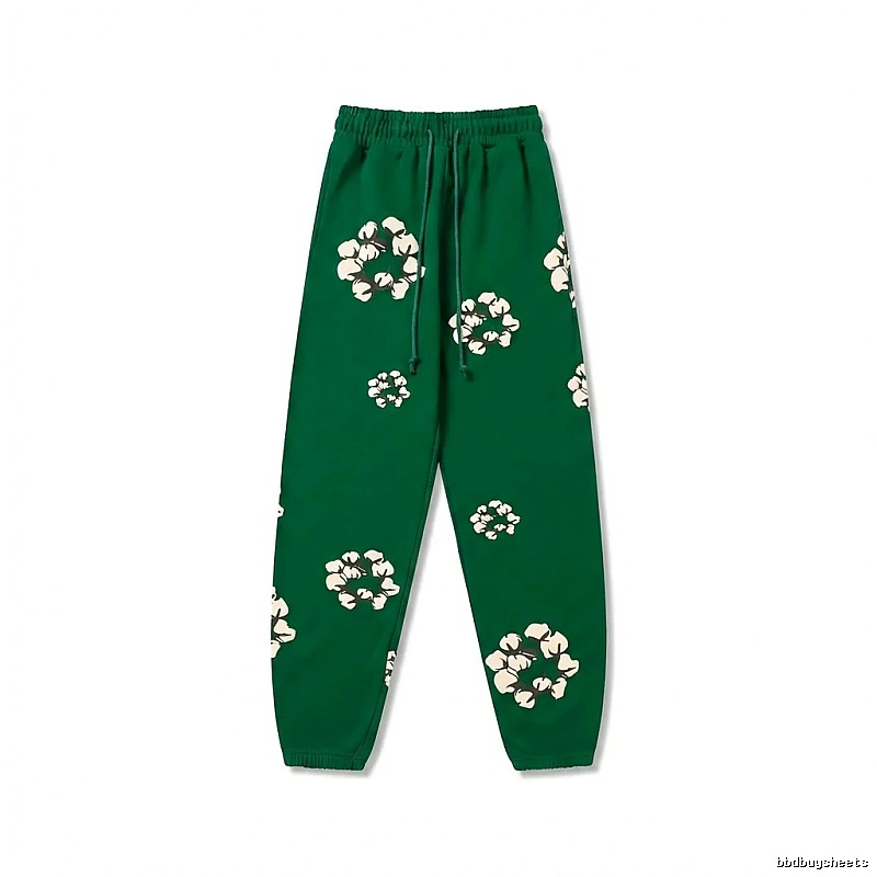 DENIM TEARS Floral Retro Green Sweatpants