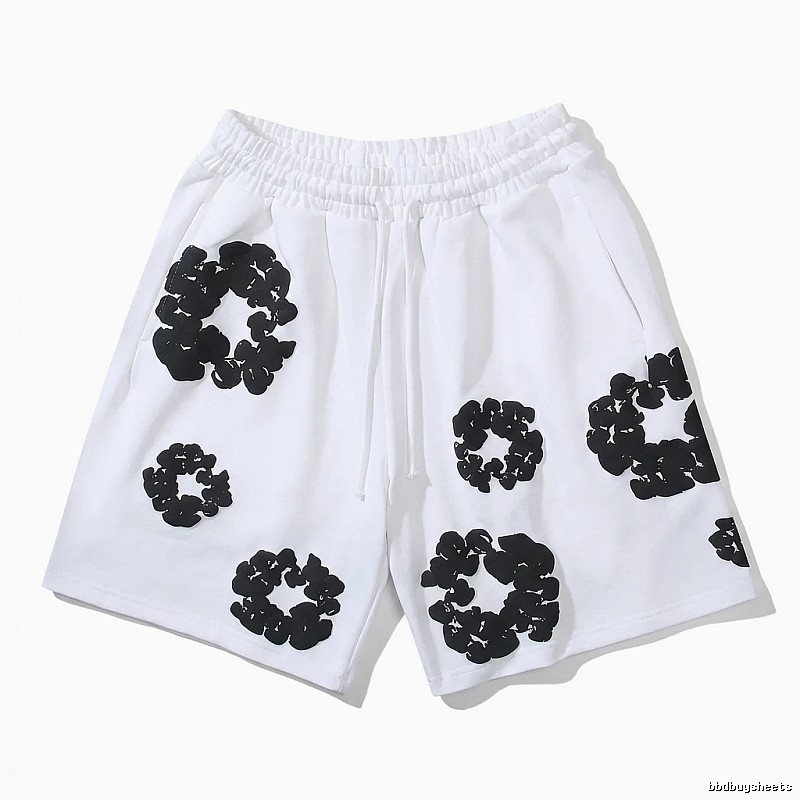 Denim Tears Floral Style White Shorts