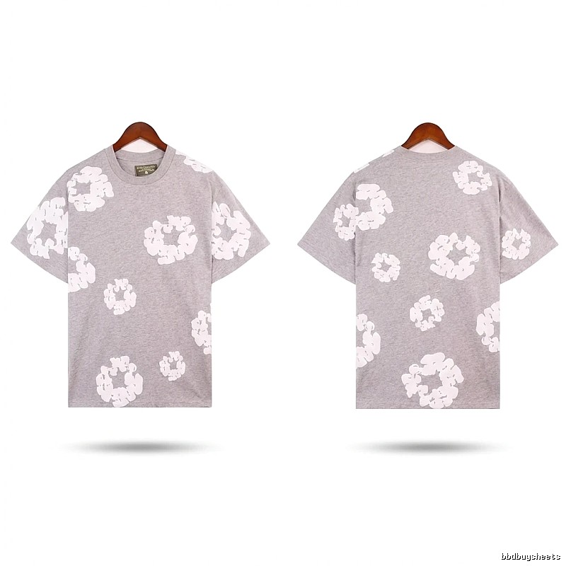 DENIM TEARS Printed Casual Grey T-shirt