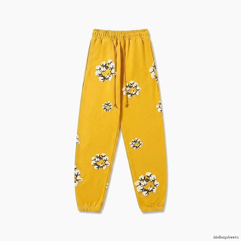DENIM TEARS Printed Retro Yellow Sweatpants