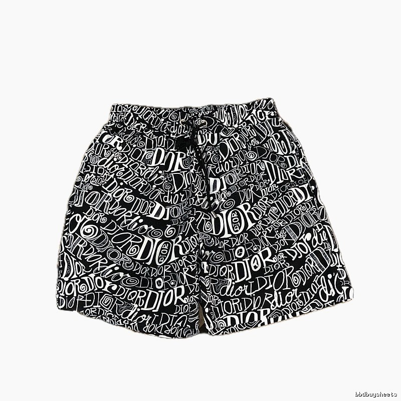Dior Graffiti Collection Trendy Cool Style Black and White Shorts