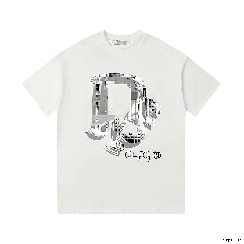 Dior Graffiti Collection Trendy & Cool Style White Short-sleeve T-shirt