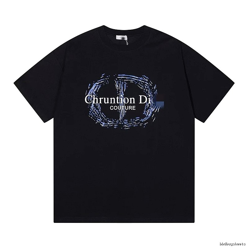 Dior Haute Couture Graffiti-style Black Short-sleeve T-shirt