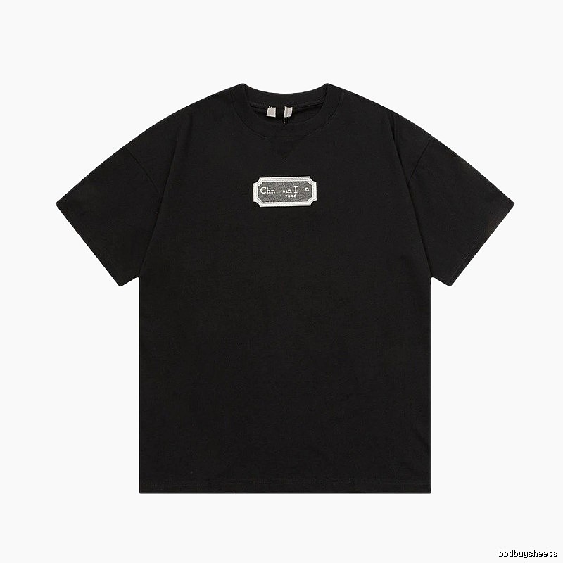 Dior Label Series Minimalist Black Short-sleeve T-shirt