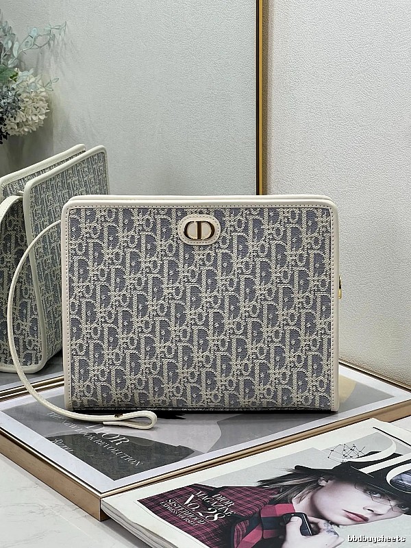 Dior Oblique clutch bag Gray Rectangular