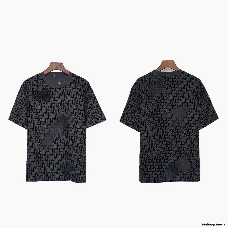 Dior Oblique Streetwear Collection Dark Grey Short-sleeve T-Shirt