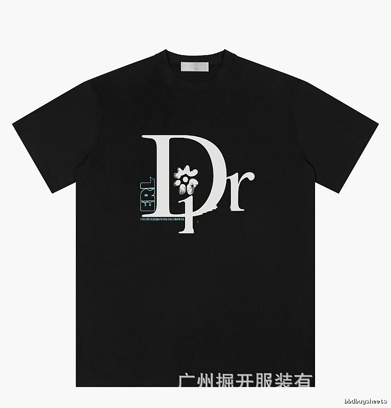 Dior x ERL Co-branded Trendy Style Black T-Shirt