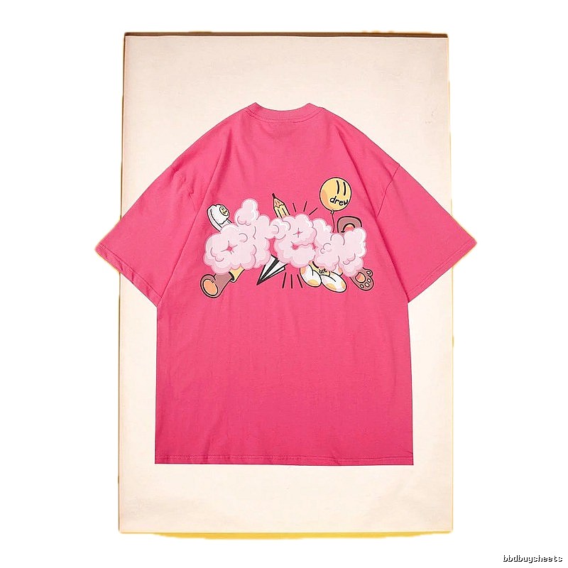 DREW Cloud Print Street Style Pink T-Shirt