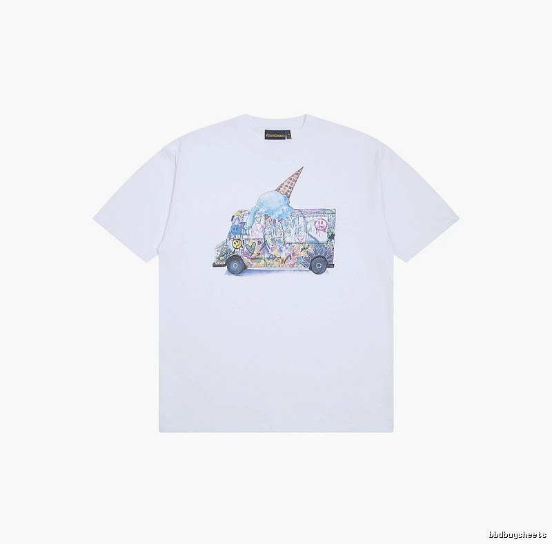 DREW Graffiti Style Ice Cream Truck White Short Sleeve T-shirt