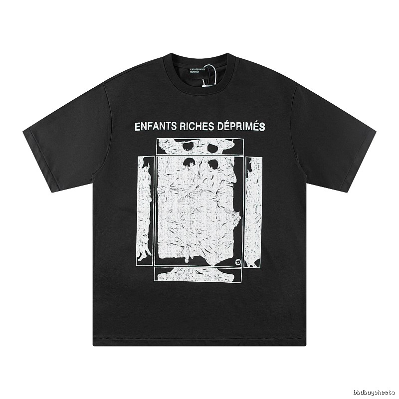 ERD Portrait Print Dark Style Black T-shirt