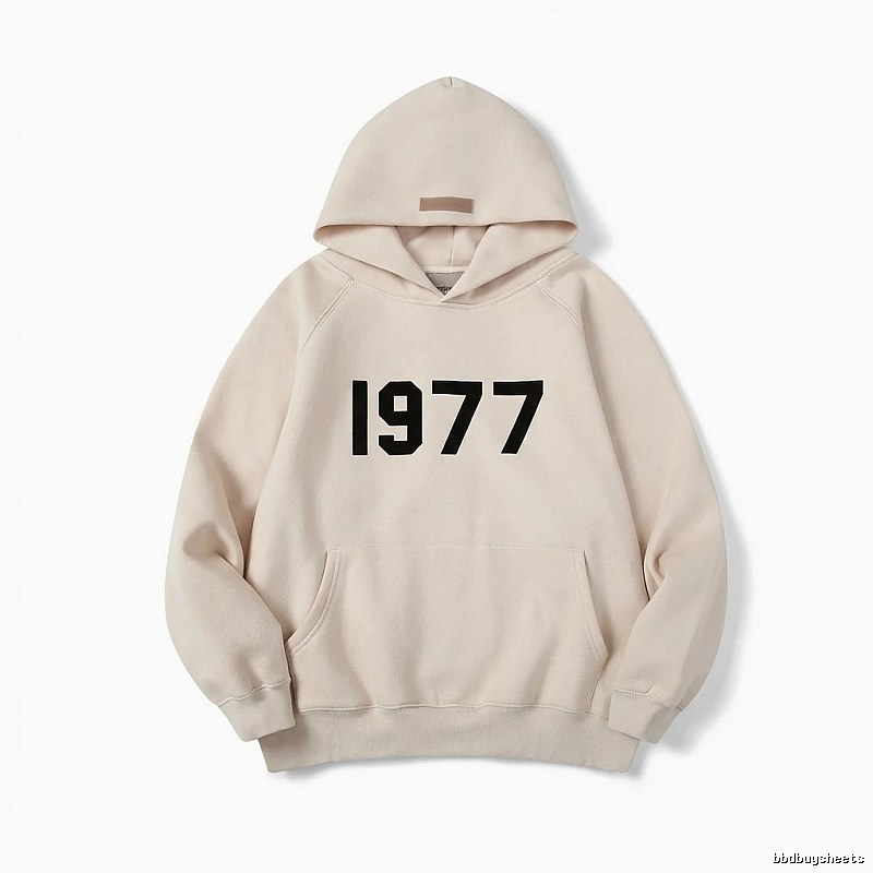 ESSENTIALS 1977 Series Minimalist Style Beige Hoodie