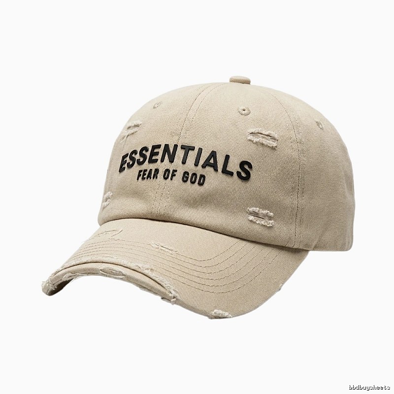 ESSENTIALS Brand Ripped Style Off-white Hat