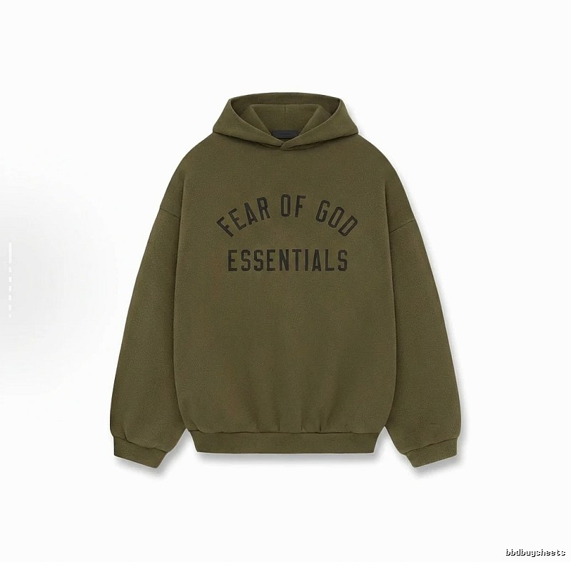 ESSENTIALS minimalist style olive green sweatshirt