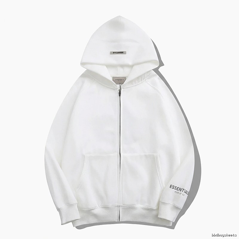 ESSENTIALS minimalist style white hoodie