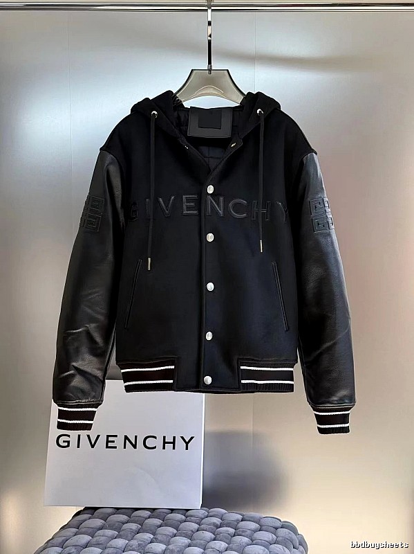 Givenchy Black Hooded Varsity Jacket Modern Edit