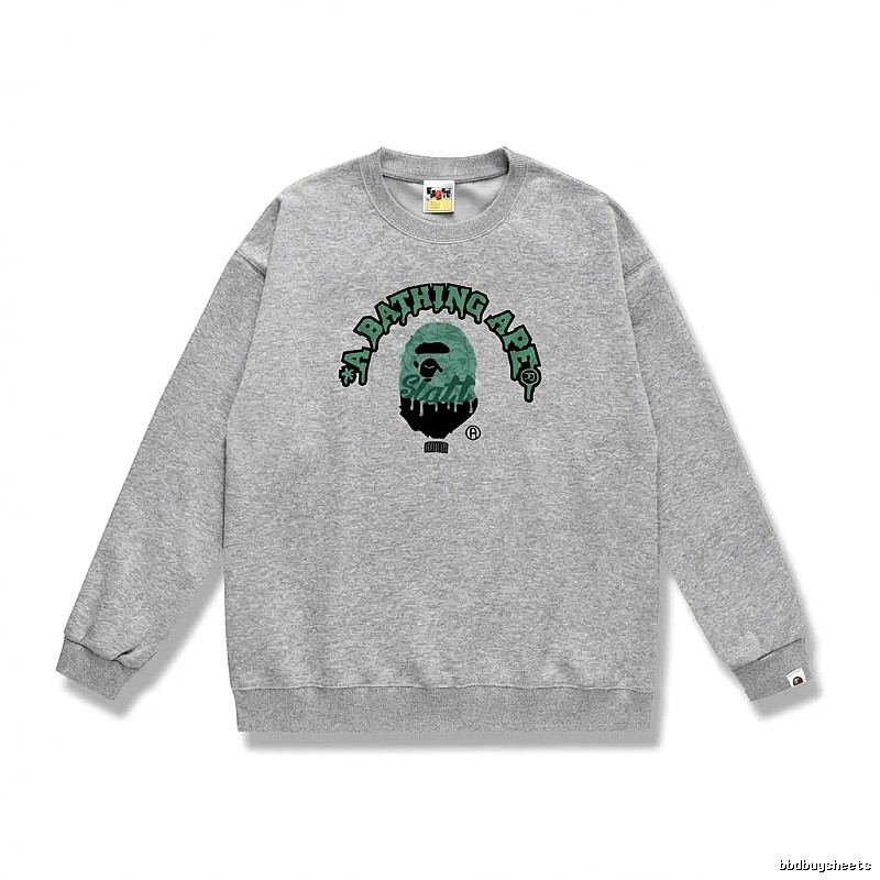 Grey hoodie with Bape Ape Head logo