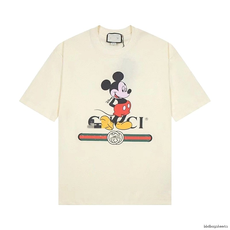 Gucci x Mickey Mouse Co-branded Vintage Style Off-white T-shirt