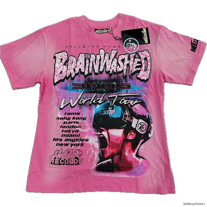 Hellstar Brainwashing Tour Vintage Pink T-Shirt