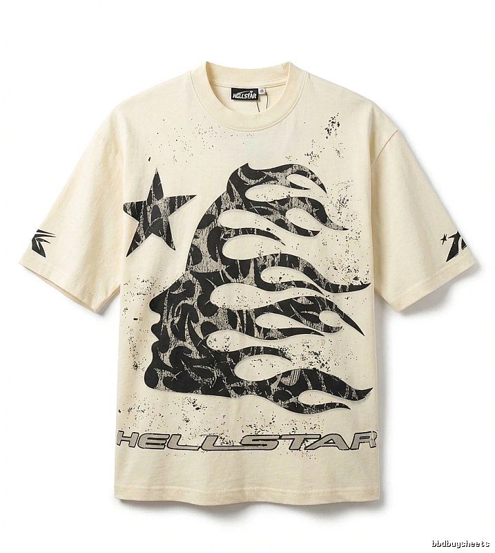 Hellstar Flame Wind Beige T-shirt