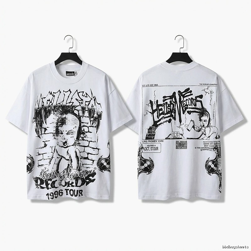 Hellstar graffiti-style white T-shirt