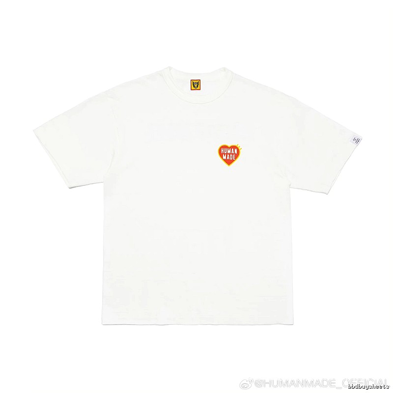 HUMAN MADE Heart Print Japanese Streetwear White T-Shirt