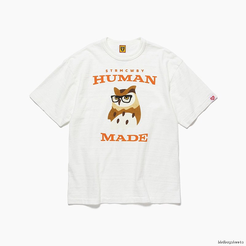 HUMAN MADE Owl Print Vintage White T-Shirt