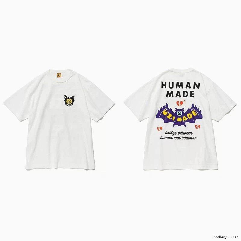 Human Made Travel Heart logo T-shirt Black Green Human with Soft Visual Tone