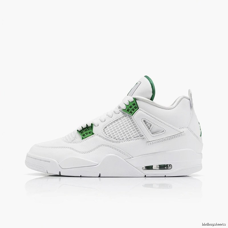 Jordan 4th generation trendy and cool style white-green shoes