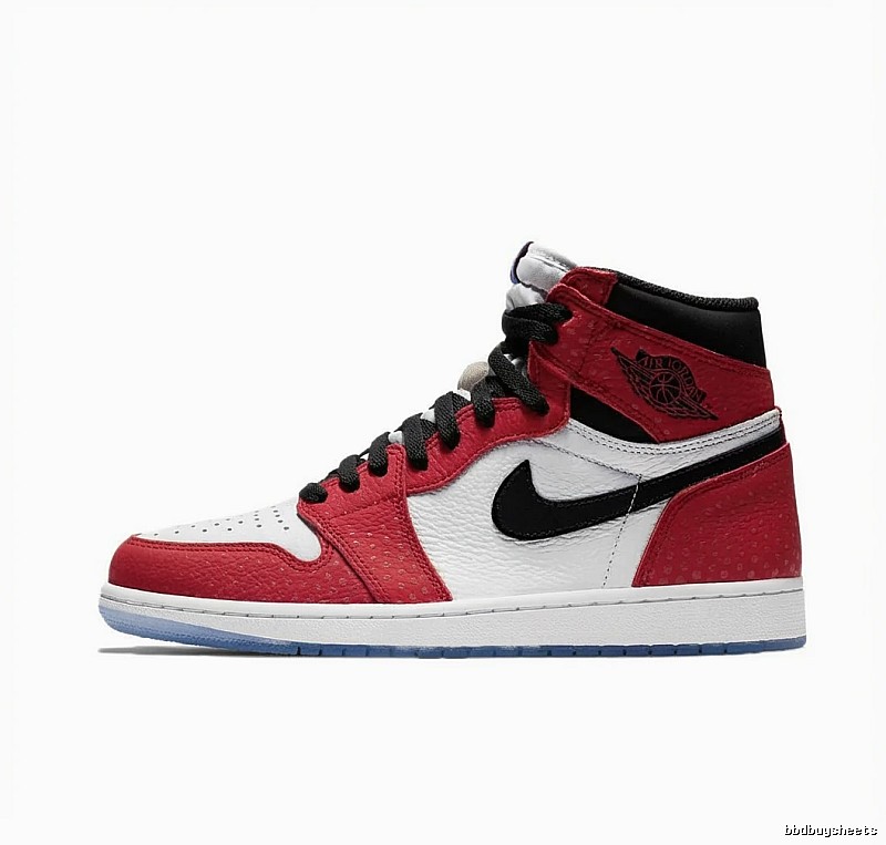 Jordan AJ1 High Top in Red, White and Black