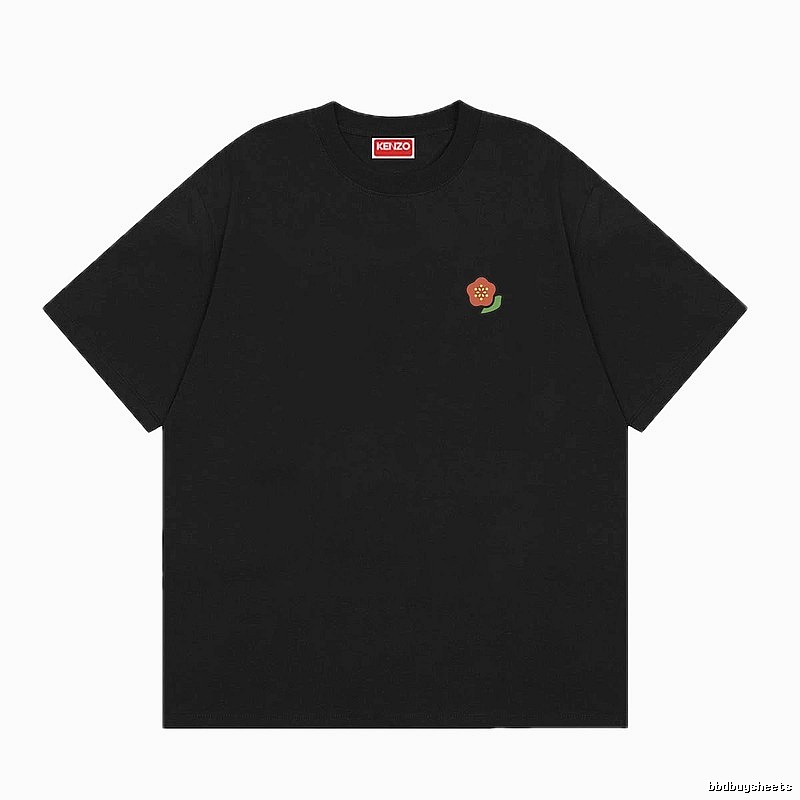 KENZO Chinese Crabapple Minimalist Casual Style Black Short-sleeve T-shirt