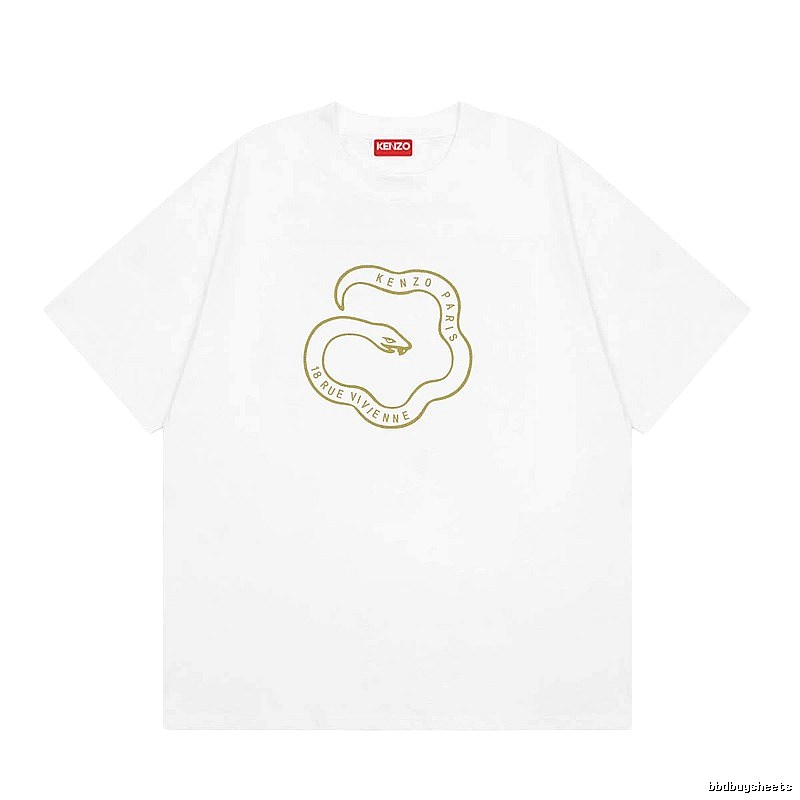 KENZO Spirit Snake Print Casual Style White T-Shirt