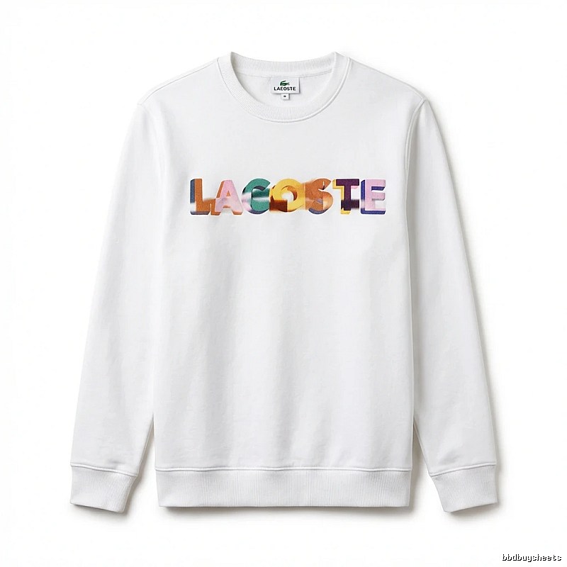 Lacoste Colorful Letter Style White Sweatshirt