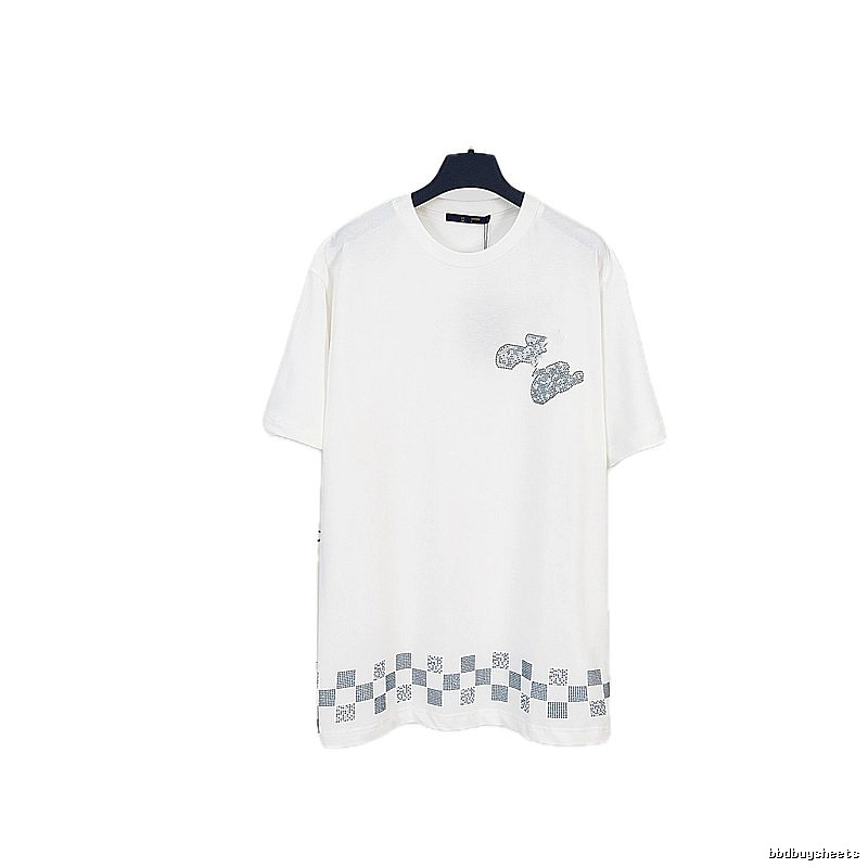 Louis Vuitton Checkerboard Casual Style White T-Shirt