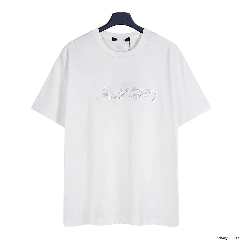 Louis Vuitton Embroidered Minimalist Style White Short-sleeve T-shirt