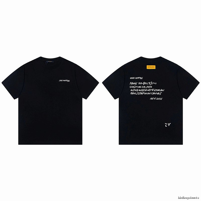 Louis Vuitton Graffiti Street Style Black Short Sleeve T-Shirt