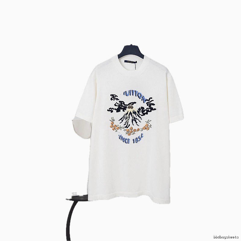 Louis Vuitton Mountain Peak Print Casual Style White T-Shirt