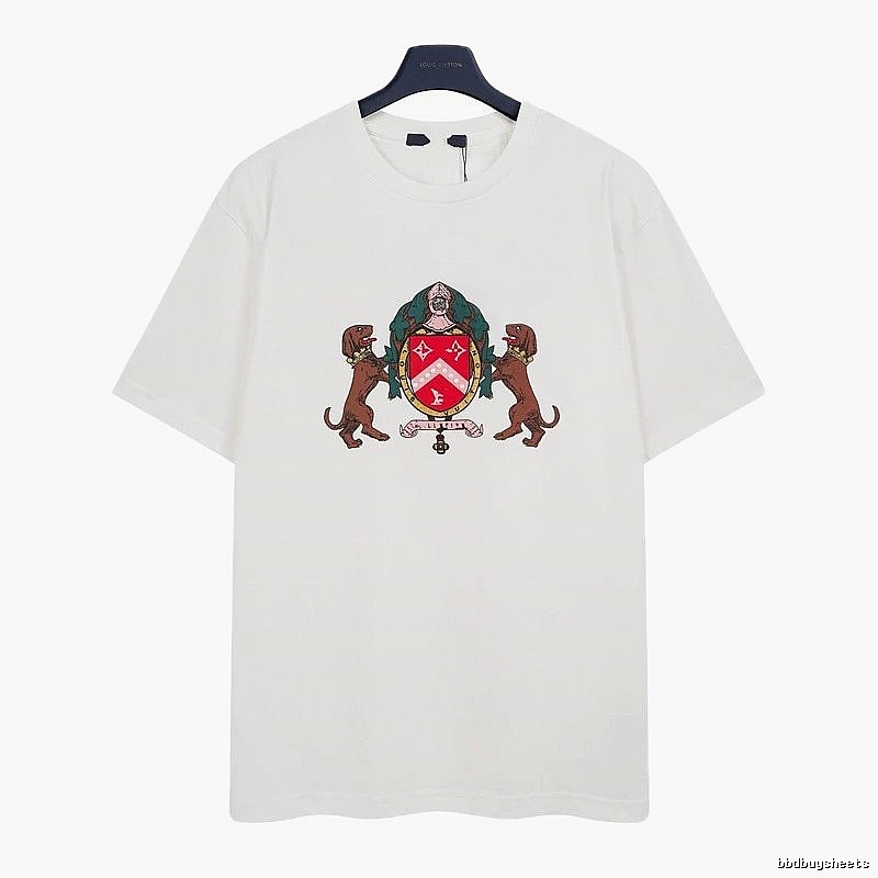Louis Vuitton Vintage-style Badge White Short-sleeve T-shirt