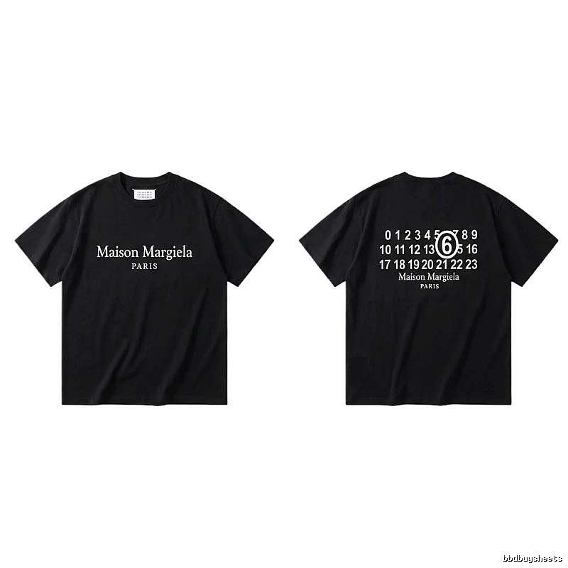 Maison Margiela black T-shirt with digital printing.