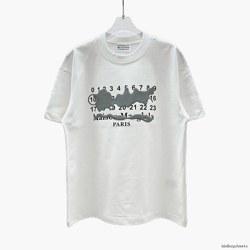 Maison Margiela Digital Graffiti Street Style White T-Shirt