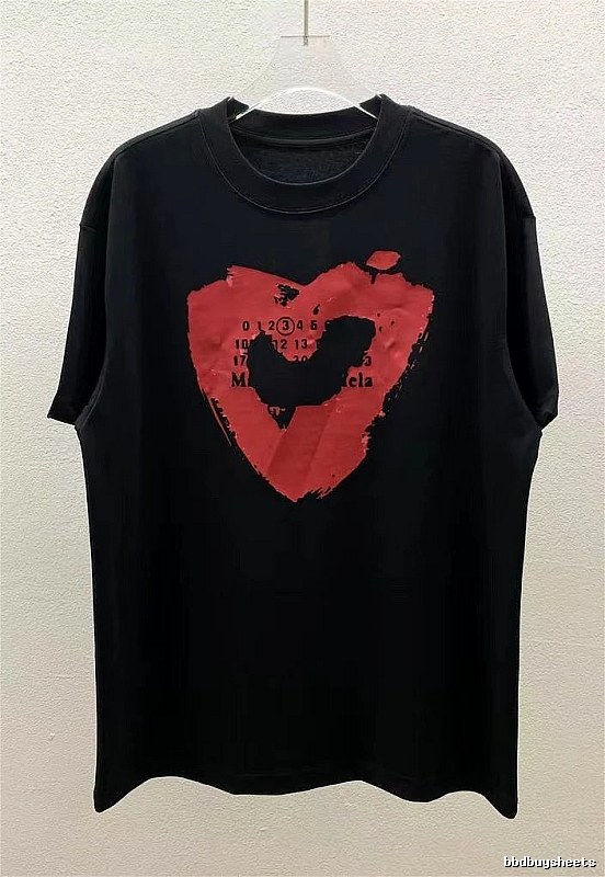 Maison Margiela Heart Print Cool Black T-Shirt