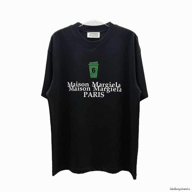Maison Margiela No.6 Printed Street Style Black T-Shirt