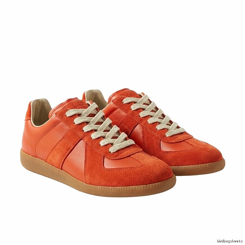 Maison Margiela Orange Retro-Style Sneakers